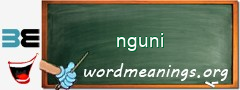 WordMeaning blackboard for nguni